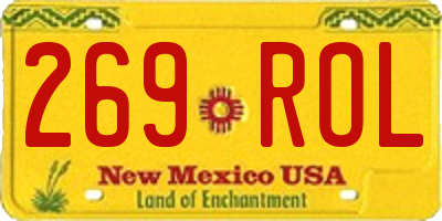 NM license plate 269ROL