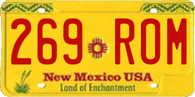 NM license plate 269ROM