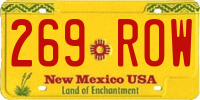 NM license plate 269ROW