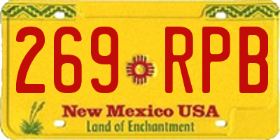 NM license plate 269RPB