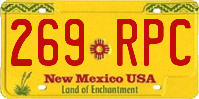 NM license plate 269RPC