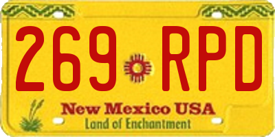 NM license plate 269RPD