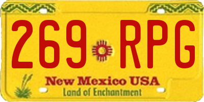 NM license plate 269RPG