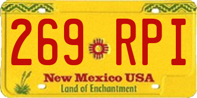 NM license plate 269RPI