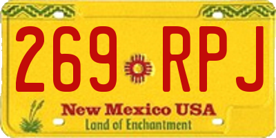 NM license plate 269RPJ