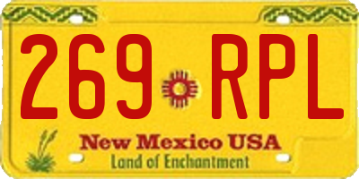NM license plate 269RPL