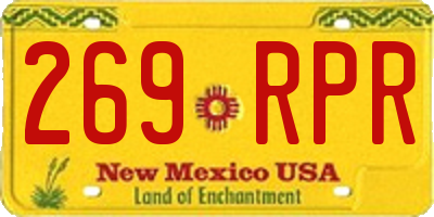 NM license plate 269RPR
