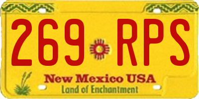 NM license plate 269RPS