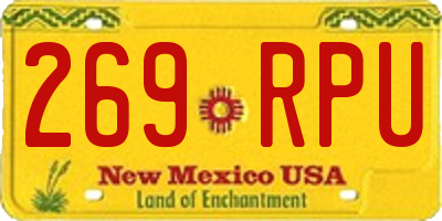 NM license plate 269RPU