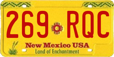 NM license plate 269RQC