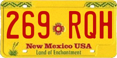 NM license plate 269RQH