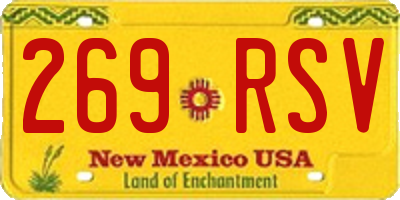 NM license plate 269RSV