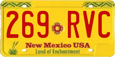 NM license plate 269RVC