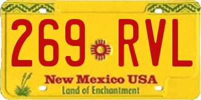 NM license plate 269RVL