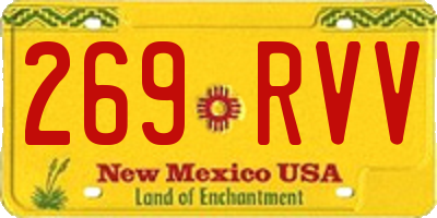 NM license plate 269RVV