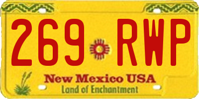NM license plate 269RWP