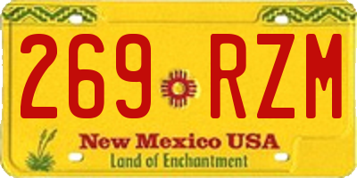 NM license plate 269RZM