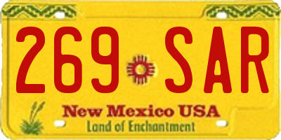 NM license plate 269SAR
