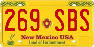 NM license plate 269SBS