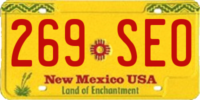 NM license plate 269SEO