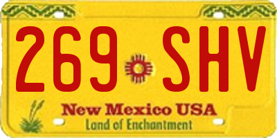 NM license plate 269SHV