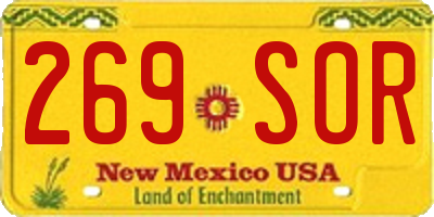 NM license plate 269SOR