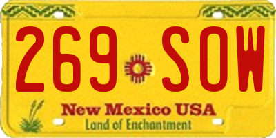 NM license plate 269SOW