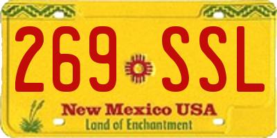 NM license plate 269SSL
