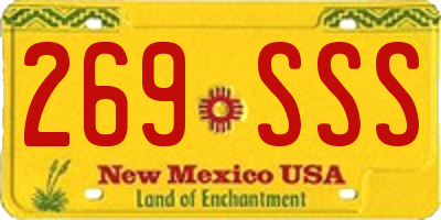 NM license plate 269SSS