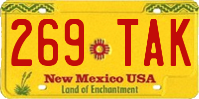 NM license plate 269TAK
