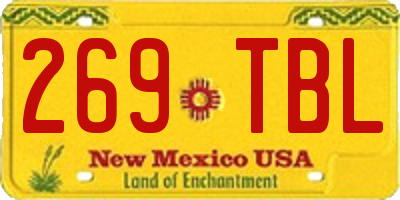 NM license plate 269TBL