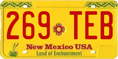 NM license plate 269TEB