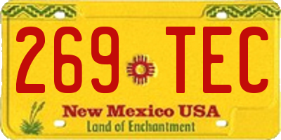 NM license plate 269TEC