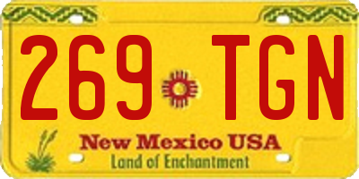 NM license plate 269TGN