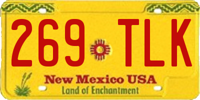 NM license plate 269TLK