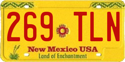 NM license plate 269TLN