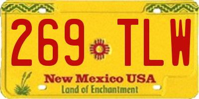 NM license plate 269TLW