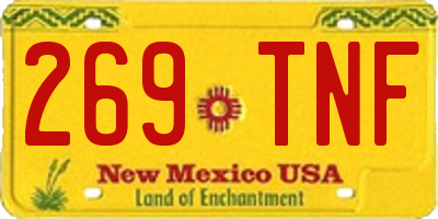 NM license plate 269TNF