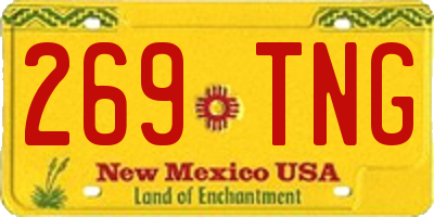 NM license plate 269TNG