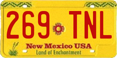 NM license plate 269TNL