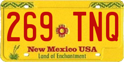 NM license plate 269TNQ