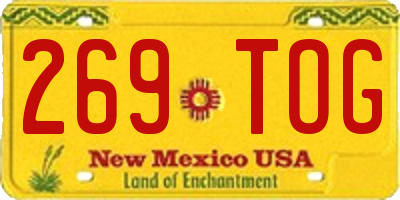 NM license plate 269TOG