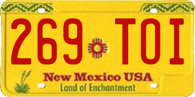 NM license plate 269TOI