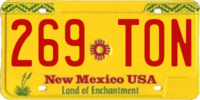 NM license plate 269TON