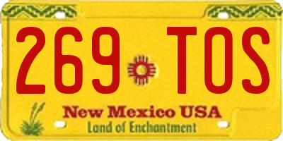 NM license plate 269TOS
