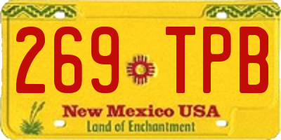 NM license plate 269TPB