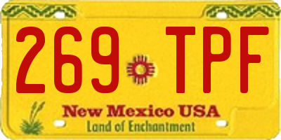 NM license plate 269TPF