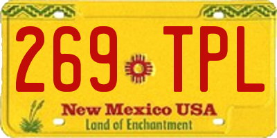 NM license plate 269TPL