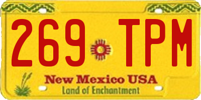 NM license plate 269TPM