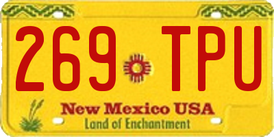 NM license plate 269TPU